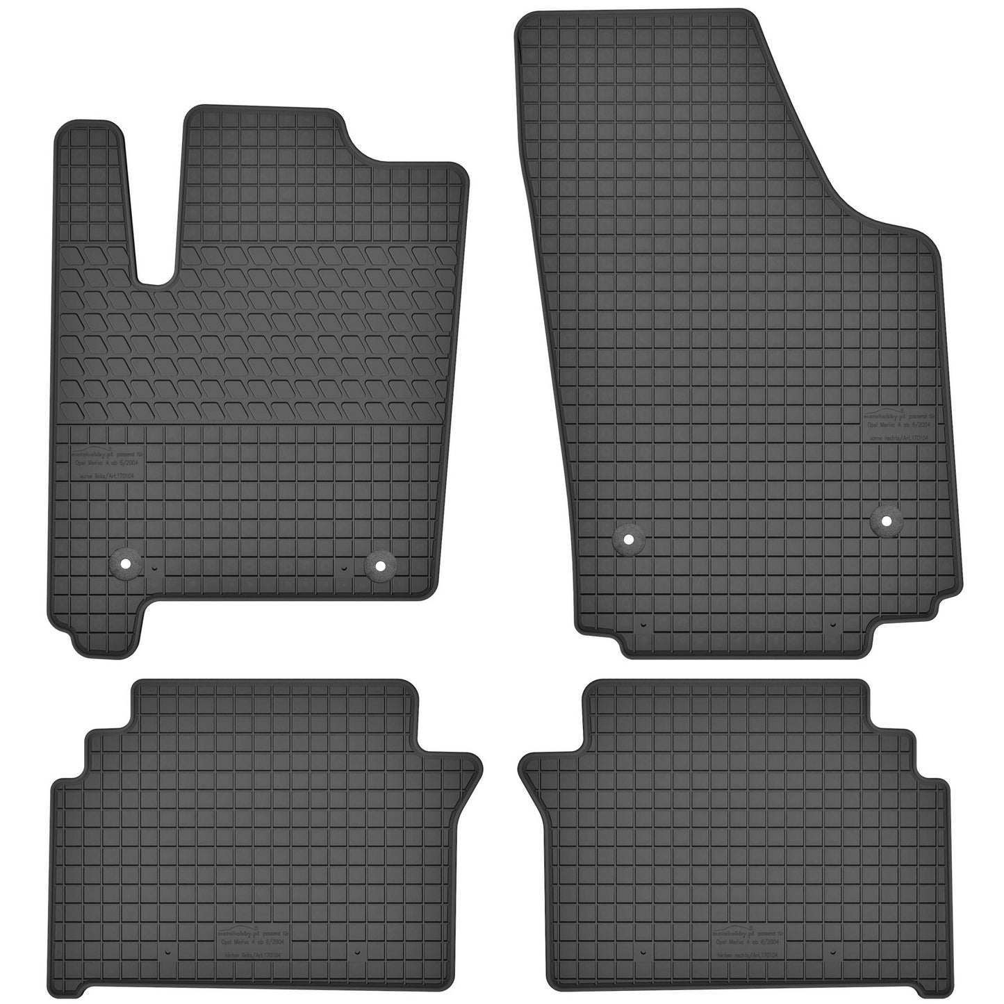 Motohobby Passform Gummi Fußmatten Set für Opel Meriva A 2003 - 2010