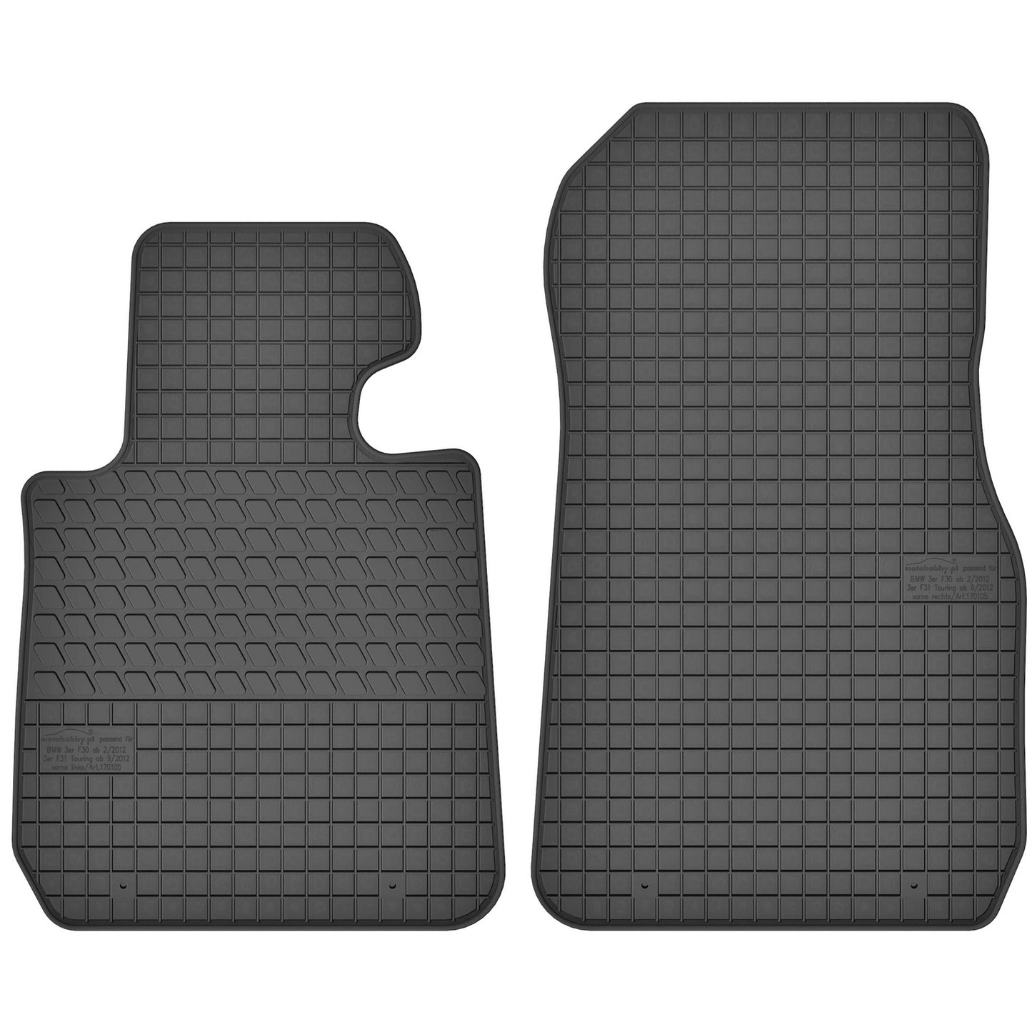 Motohobby Passform Gummi Fußmatten Set für BMW 3er 2012 - 2019