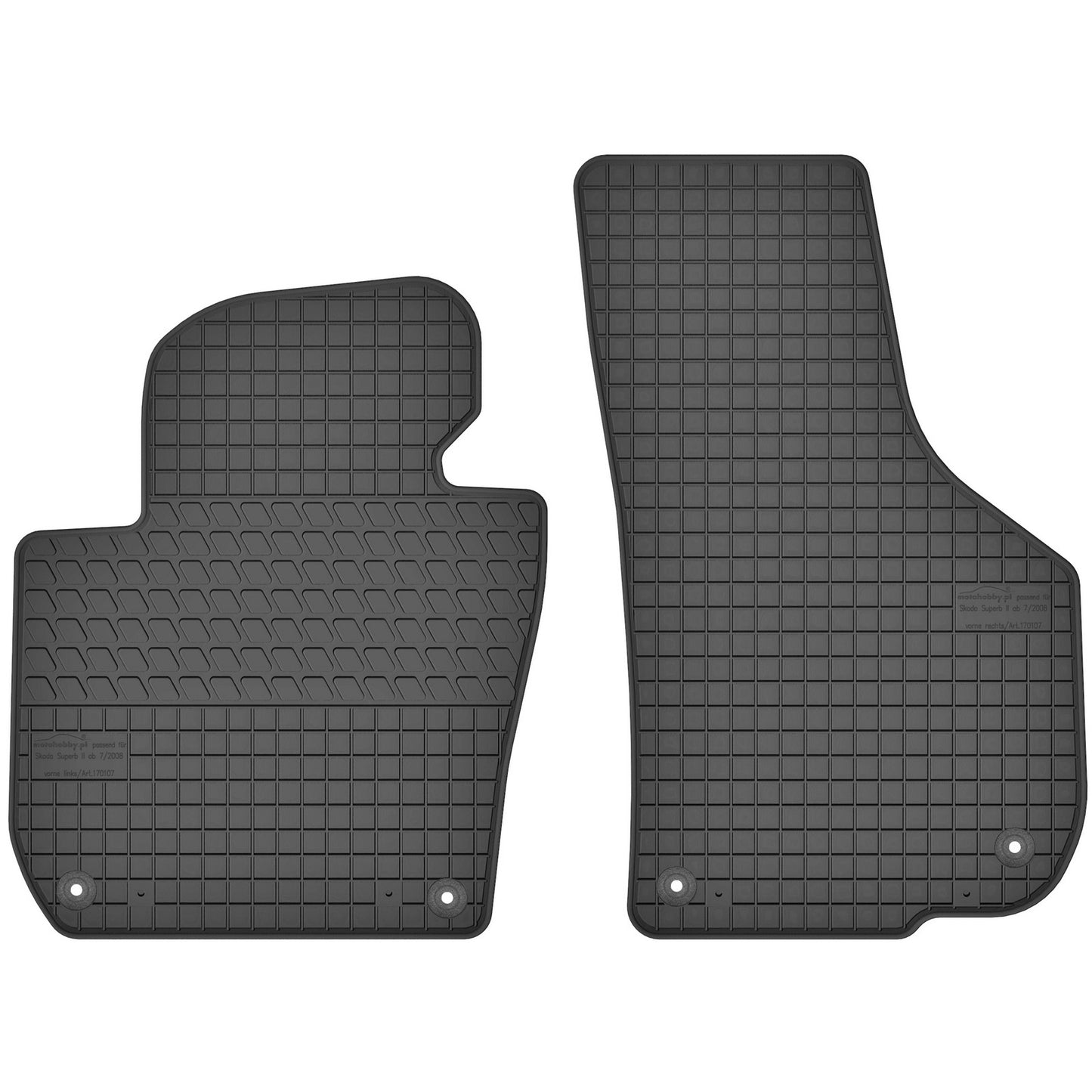 Motohobby Passform Gummi Fußmatten Set für Skoda Superb 2 2008 - 2015