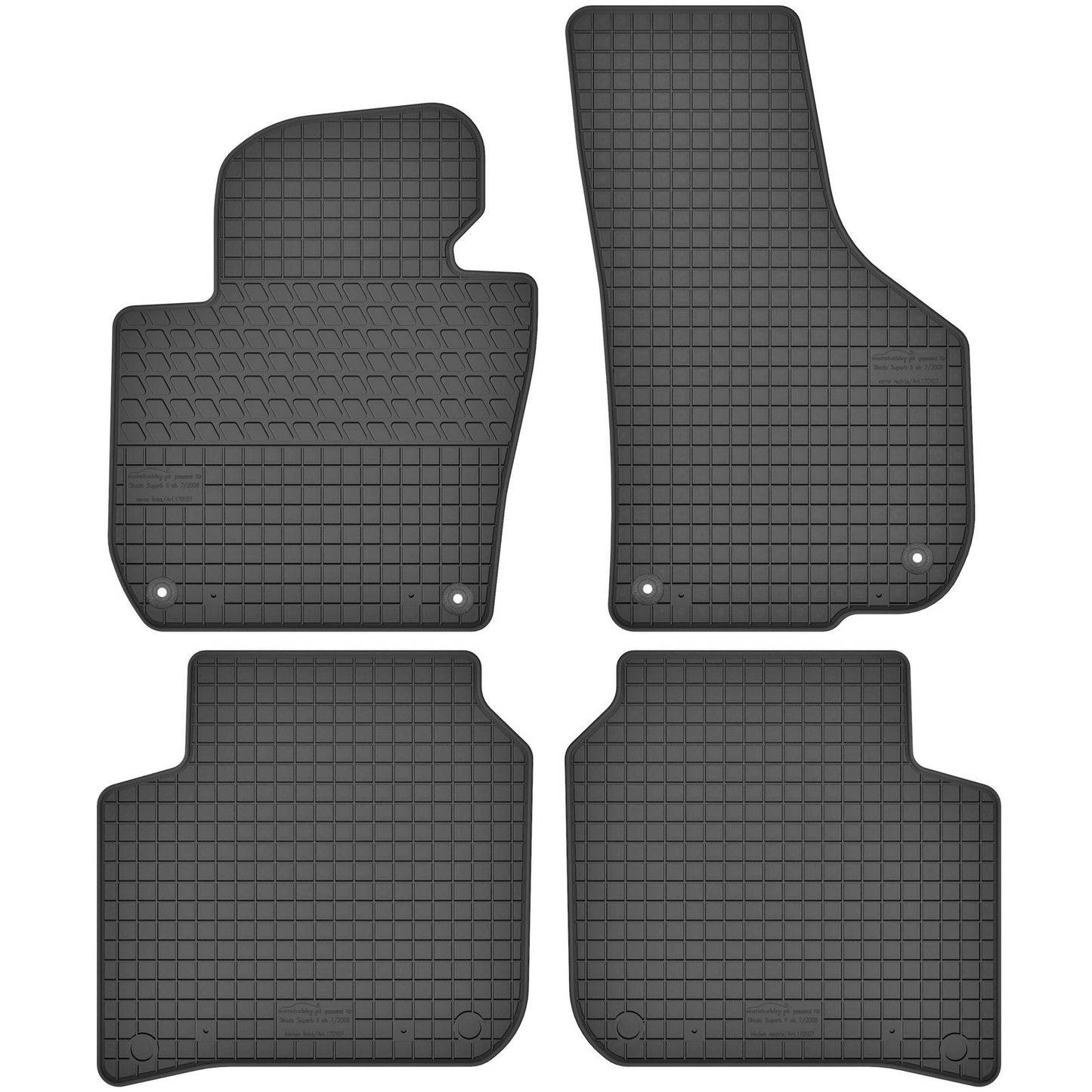 Motohobby Passform Gummi Fußmatten Set für Skoda Superb 2 2008 - 2015