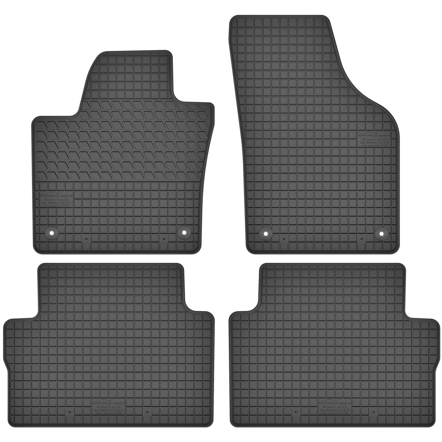 Motohobby Passform Gummi Fußmatten Set für Volkswagen Sharan 2010 - 2022