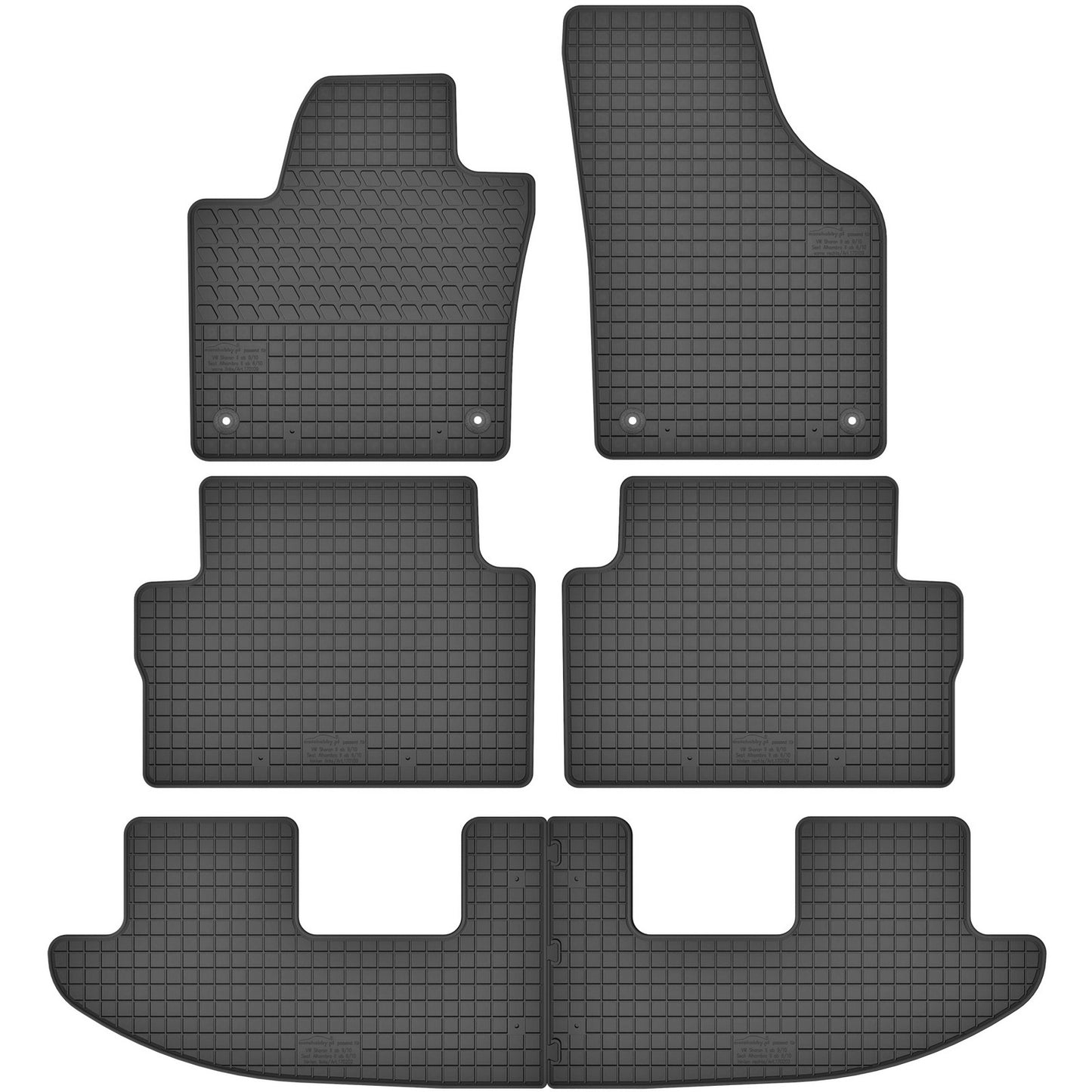 Motohobby Passform Gummi Fußmatten Set für Seat Alhambra 2010 - 2020