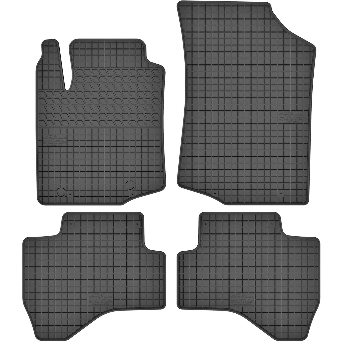 Motohobby Passform Gummi Fußmatten Set für Toyota Aygo 2014 - 2021