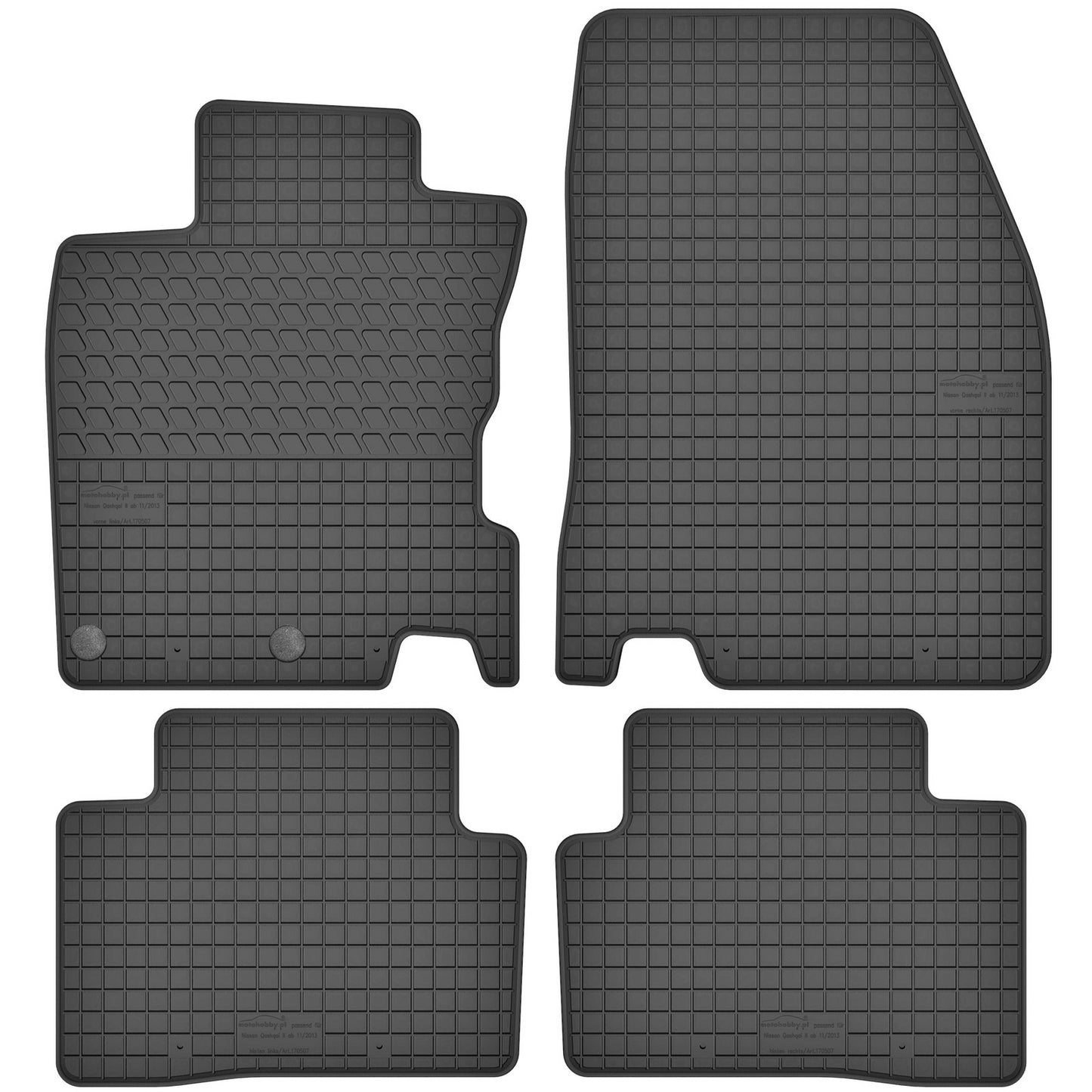 Motohobby Passform Gummi Fußmatten Set für Nissan Qashqai J11 2013 - 2021