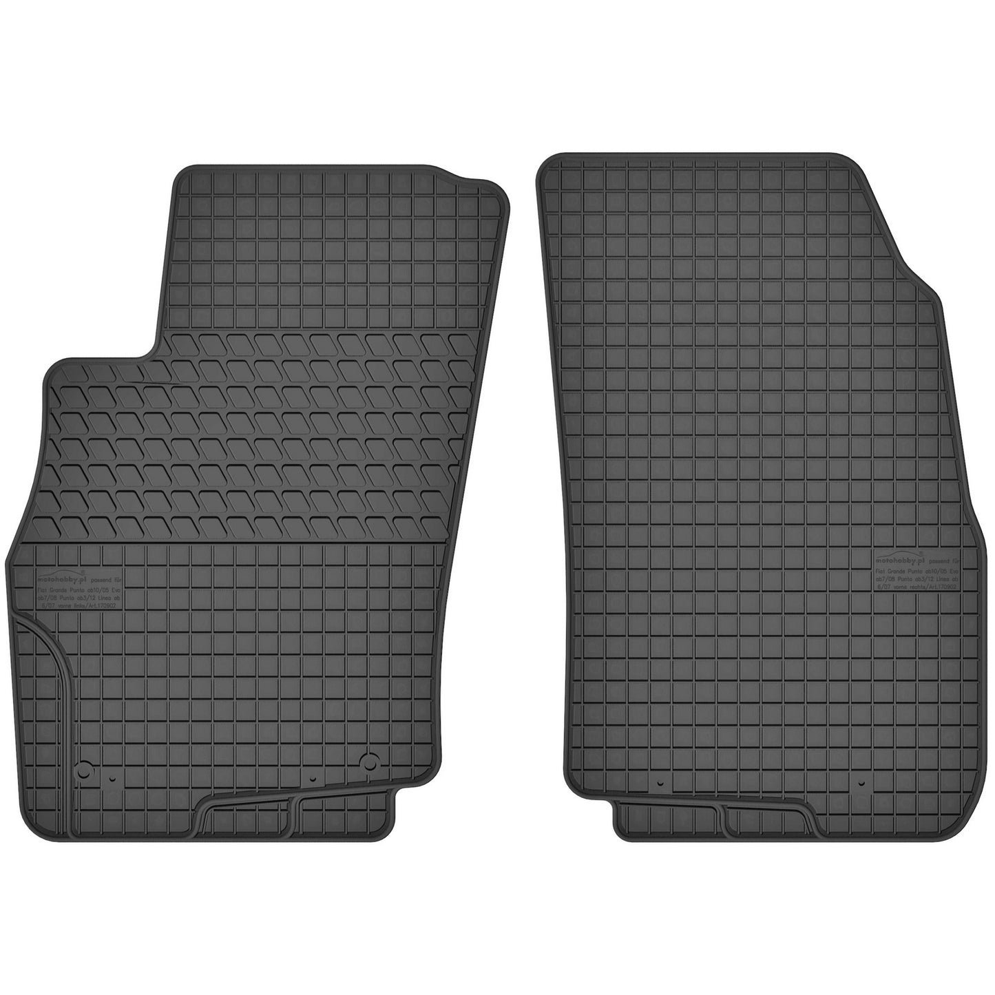 Motohobby Passform Gummi Fußmatten Set für Fiat Punto 3 2012 - 2019