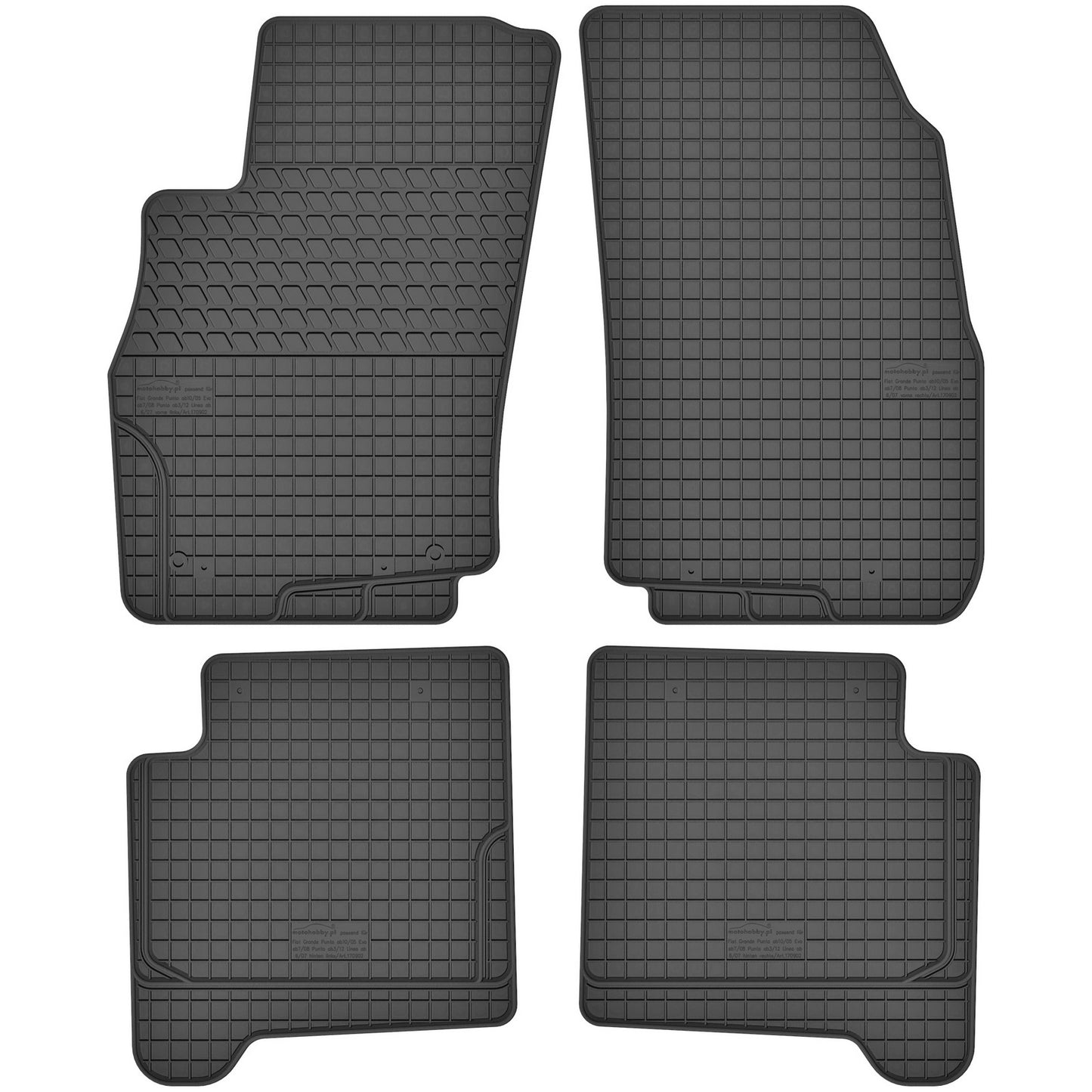 Motohobby Passform Gummi Fußmatten Set für Abarth Grande Punto 2007 - 2010