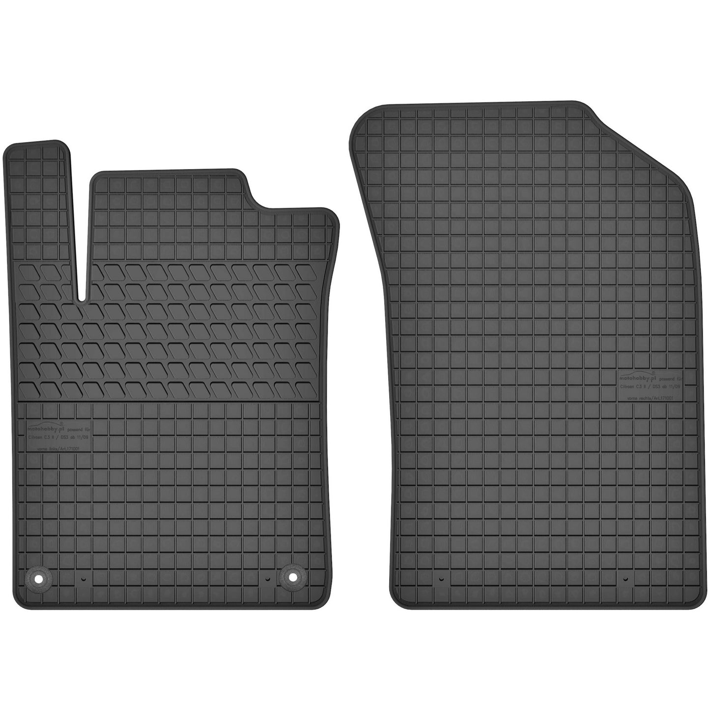 Motohobby Passform Gummi Fußmatten Set für Citroen C3 2 2009 - 2016