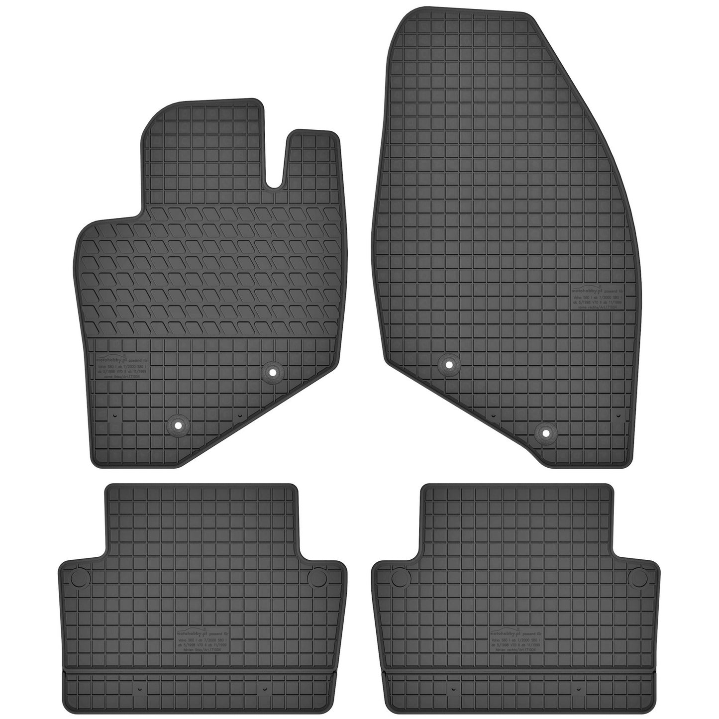 Motohobby Passform Gummi Fußmatten Set für Volvo S80 1998 - 2006
