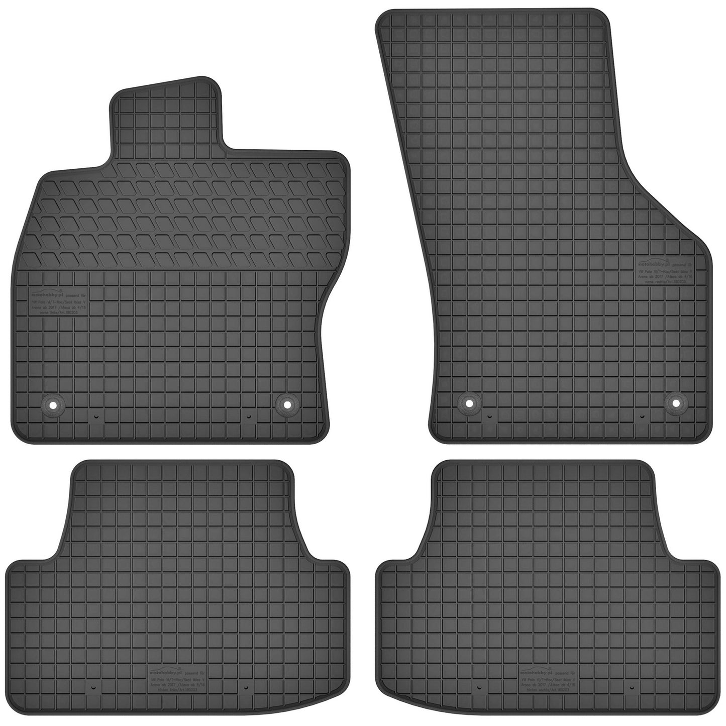 Motohobby Passform Gummi Fußmatten Set für Volkswagen Polo 6 2017 - 2025