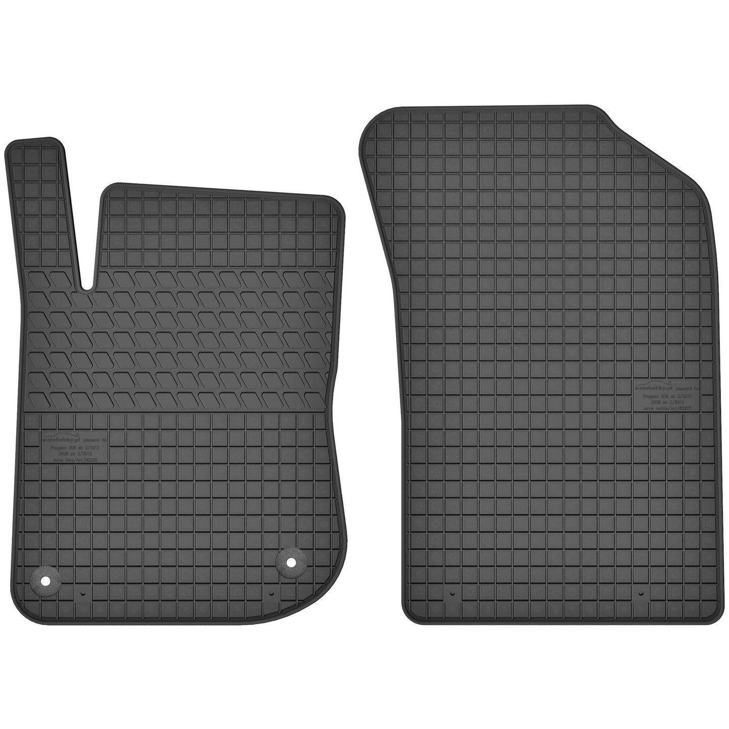 Motohobby Passform Gummi Fußmatten Set für Peugeot 208 2012 - 2019