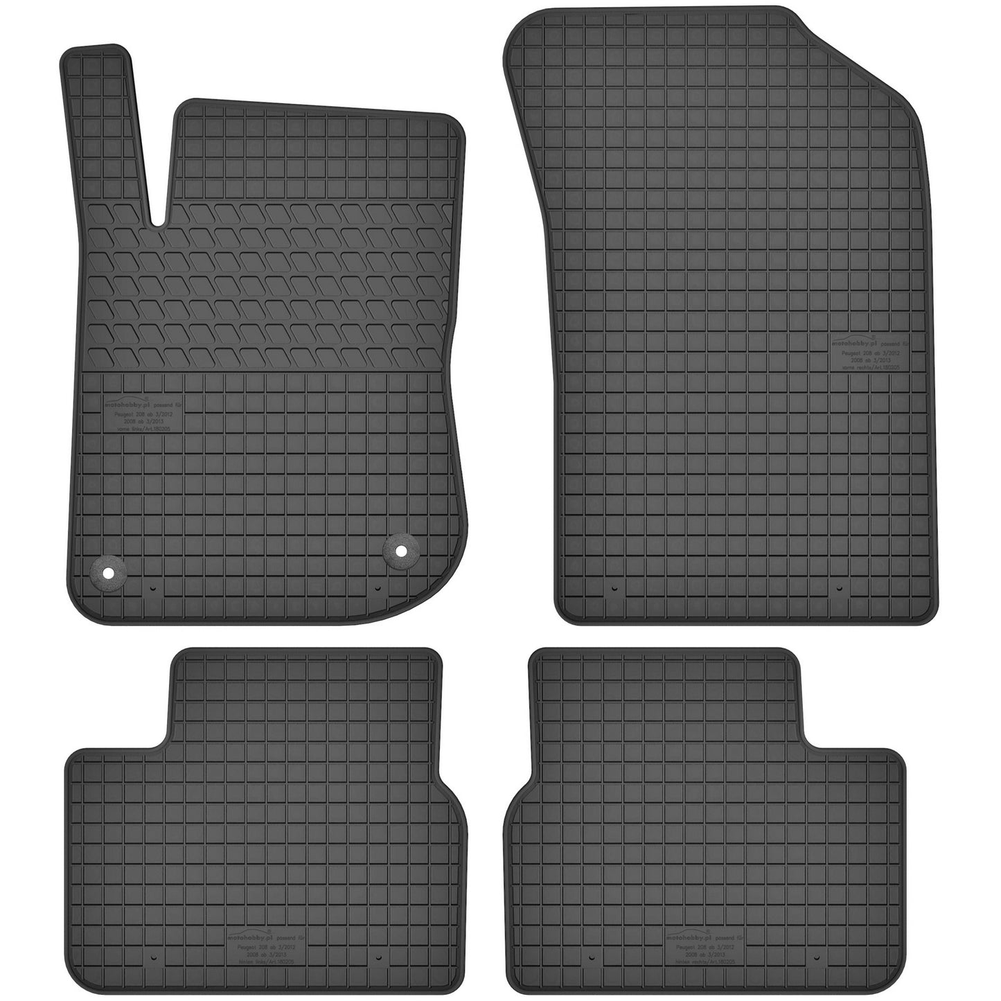 Motohobby Passform Gummi Fußmatten Set für Peugeot 208 2012 - 2019