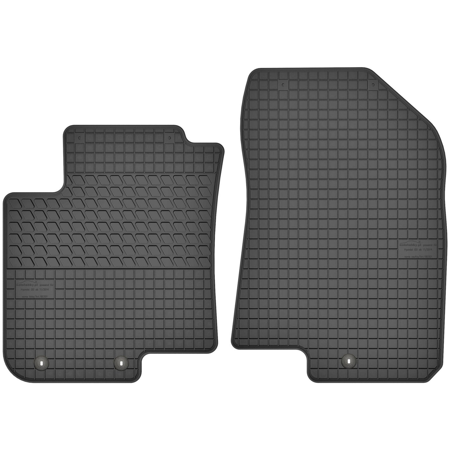 Motohobby Passform Gummi Fußmatten Set für Hyundai i20 2 2014 - 2020