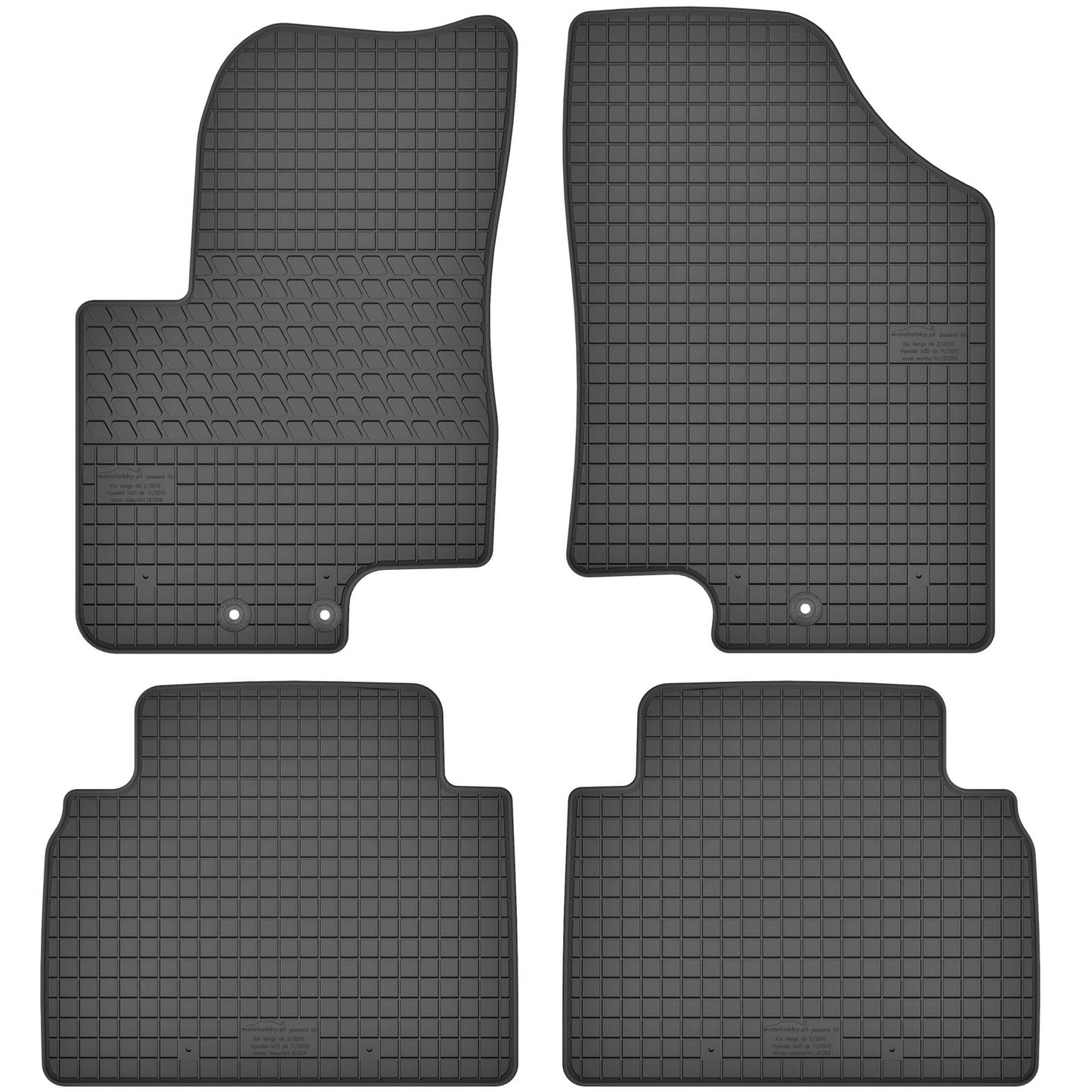 Motohobby Passform Gummi Fußmatten Set für Kia Venga 2010 - 2019