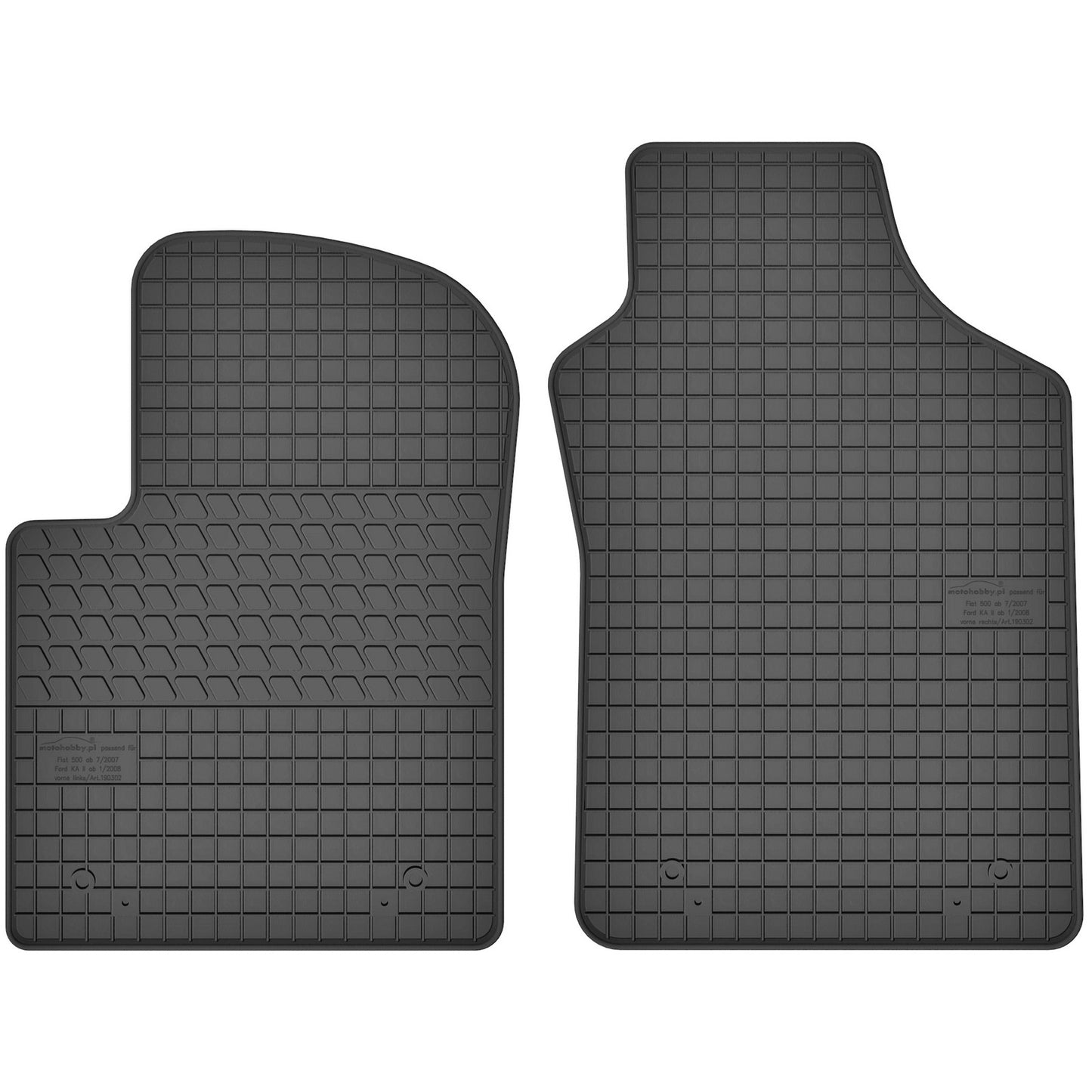 Motohobby Passform Gummi Fußmatten Set für Fiat 500 2007 - 2023