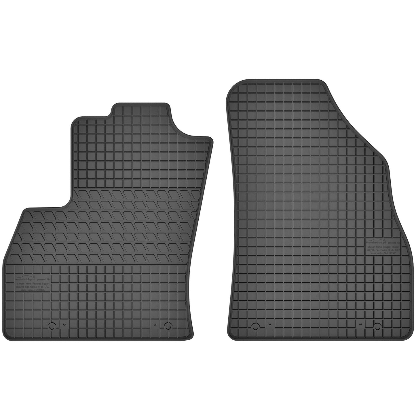 Motohobby Passform Gummi Fußmatten Set für Peugeot Bipper 2007 - 2017