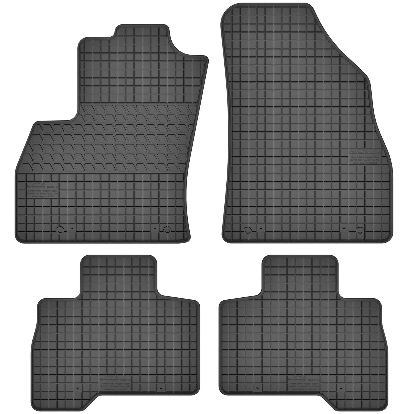 Motohobby Passform Gummi Fußmatten Set für Fiat Qubo 2008 - 2025