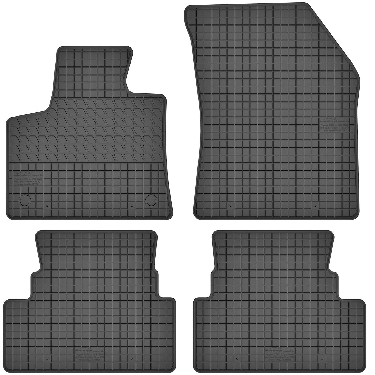 Motohobby Passform Gummi Fußmatten Set für Peugeot 3008 2016 - 2024