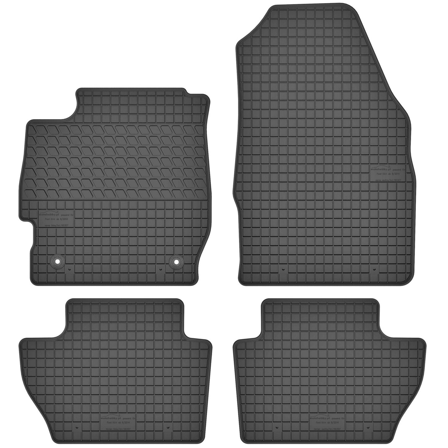 Motohobby Passform Gummi Fußmatten Set für Ford KA+ 2015 - 2021