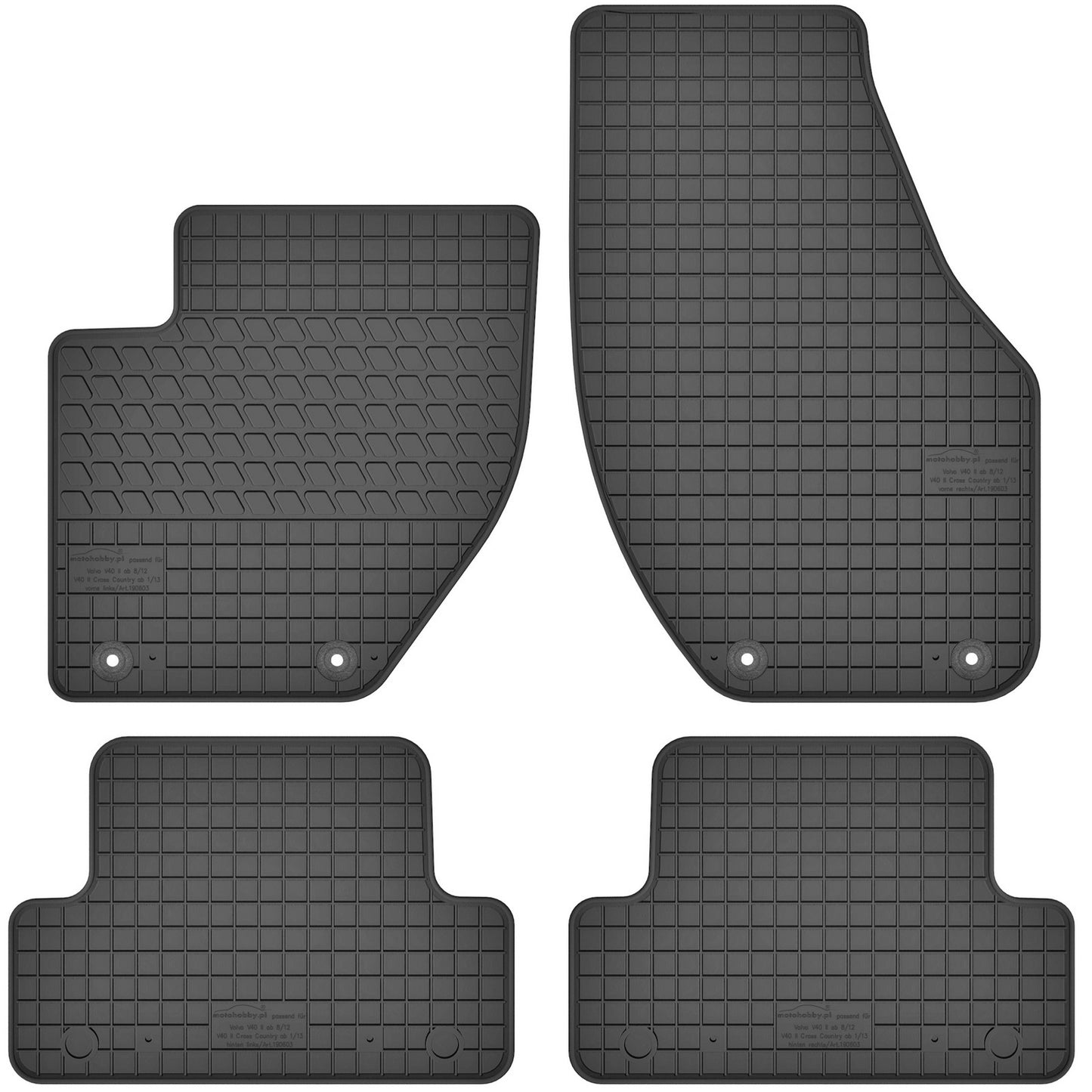 Motohobby Passform Gummi Fußmatten Set für Volvo V40 2012 - 2019