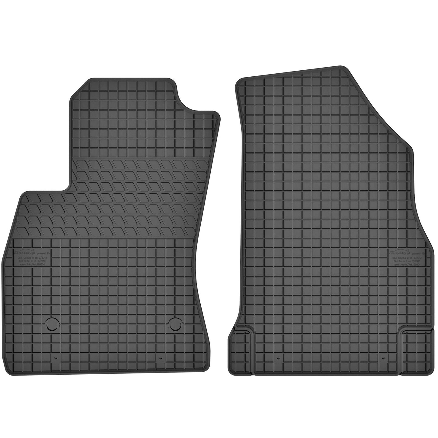 Motohobby Passform Gummi Fußmatten Set für Fiat Doblo 2010 - 2022