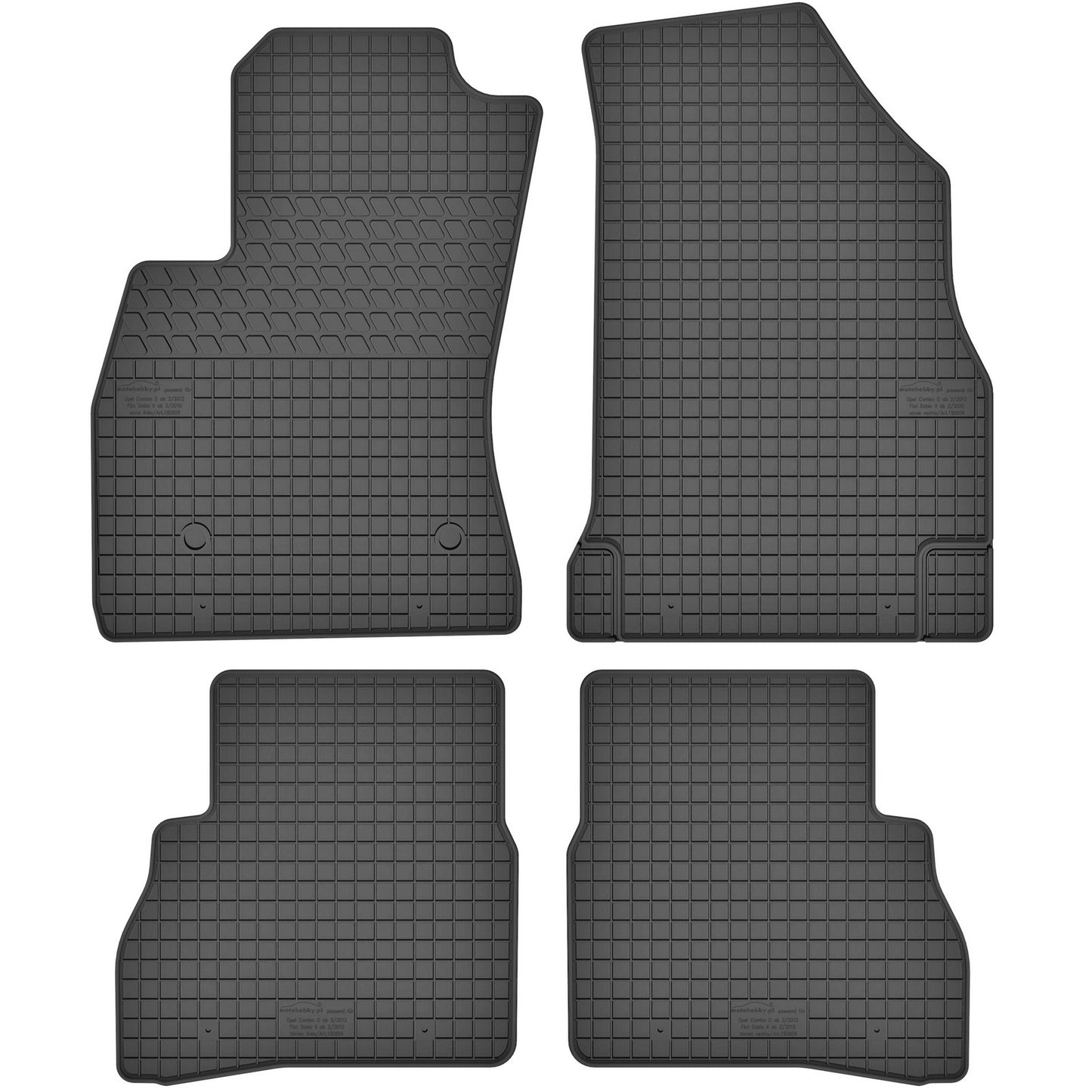 Motohobby Passform Gummi Fußmatten Set für Fiat Doblo 2010 - 2022