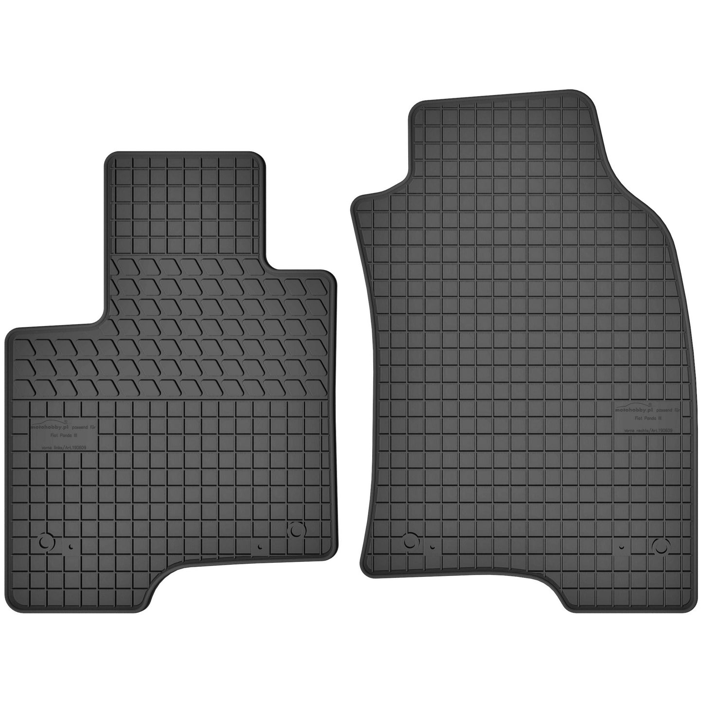Motohobby Passform Gummi Fußmatten Set für Fiat Panda 3 2012 - 2025