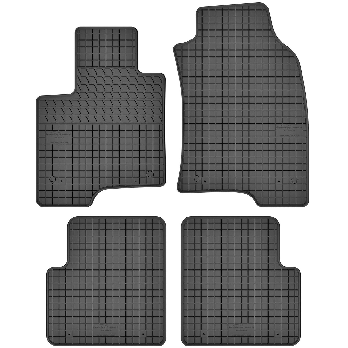 Motohobby Passform Gummi Fußmatten Set für Fiat Panda 3 2012 - 2025
