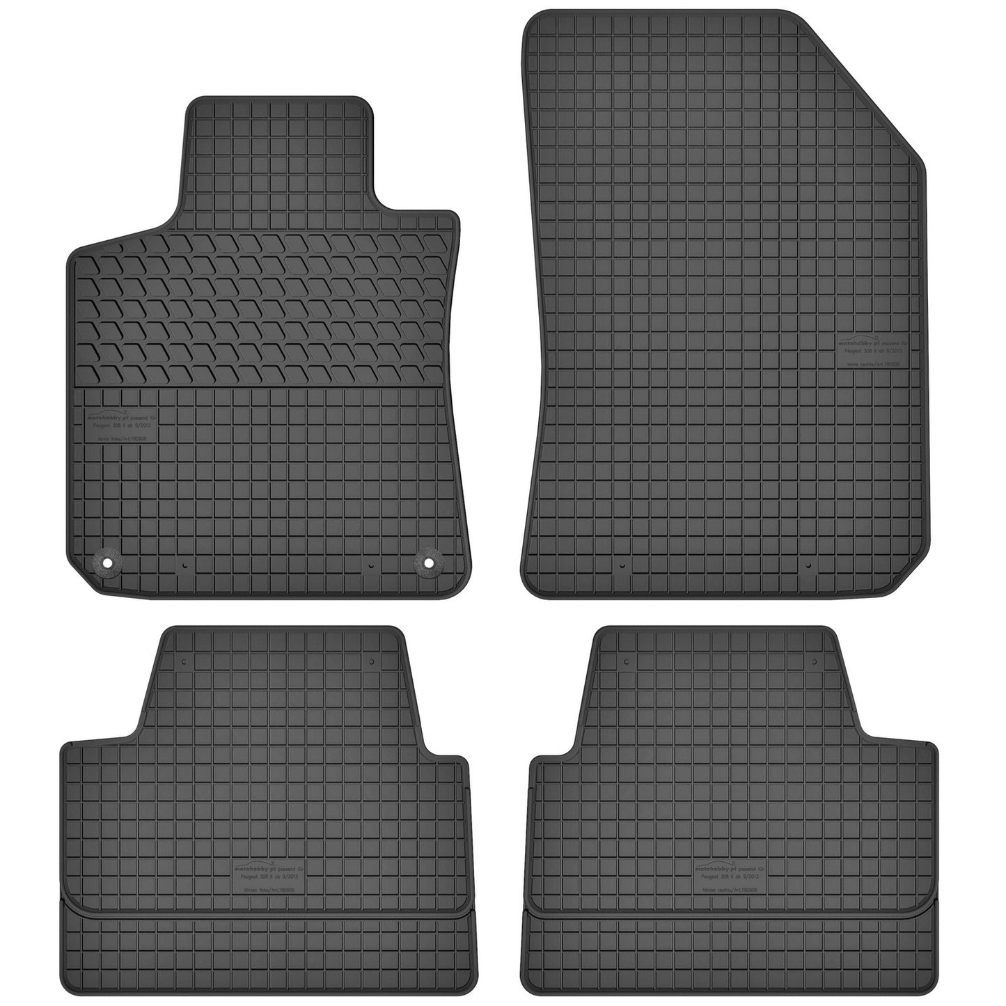 Motohobby Passform Gummi Fußmatten Set für Peugeot 308 2013 - 2021