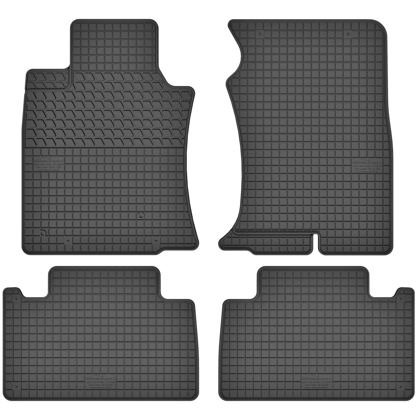 Motohobby Passform Gummi Fußmatten Set für Toyota Land Cruiser Prado J120 2002 - 2009