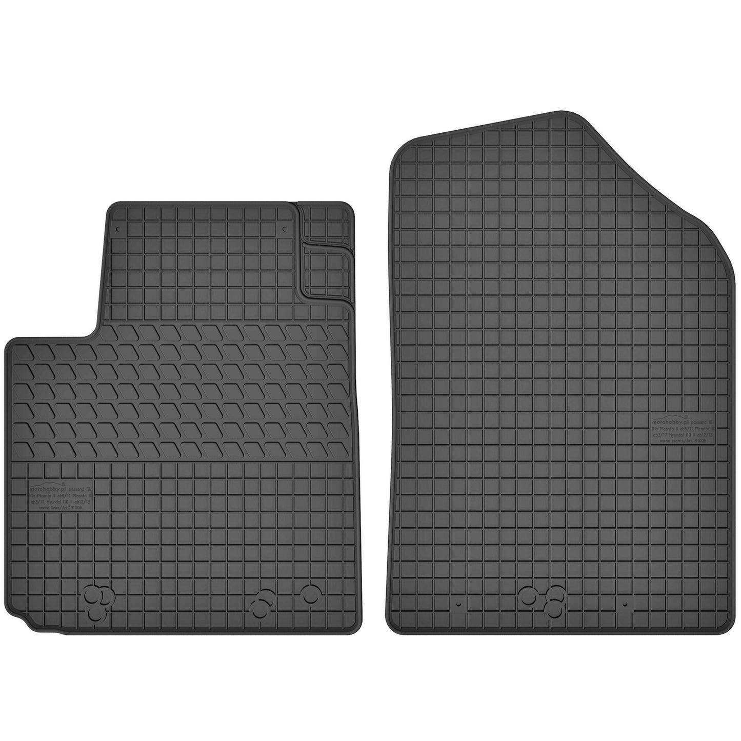 Motohobby Passform Gummi Fußmatten Set für Hyundai i10 2 2013 - 2019