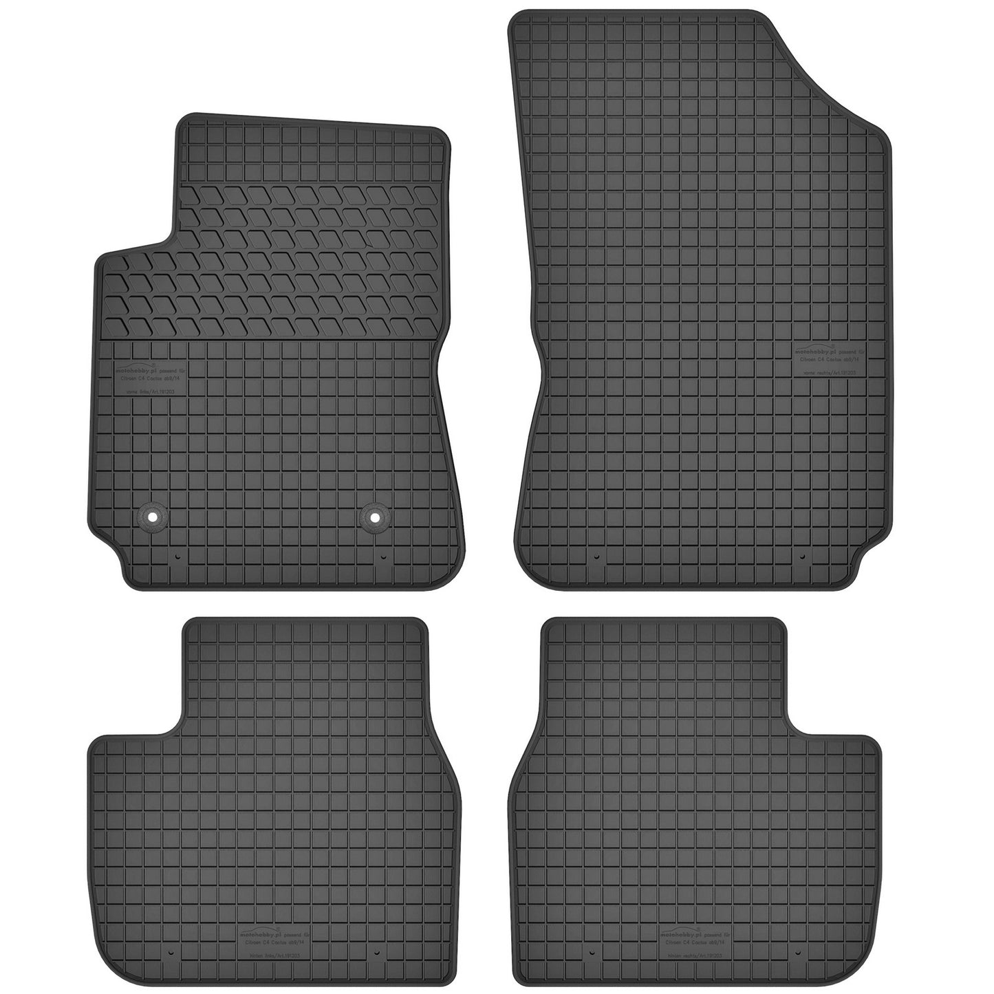 Motohobby Passform Gummi Fußmatten Set für Citroen C4 Cactus 2014 - 2020