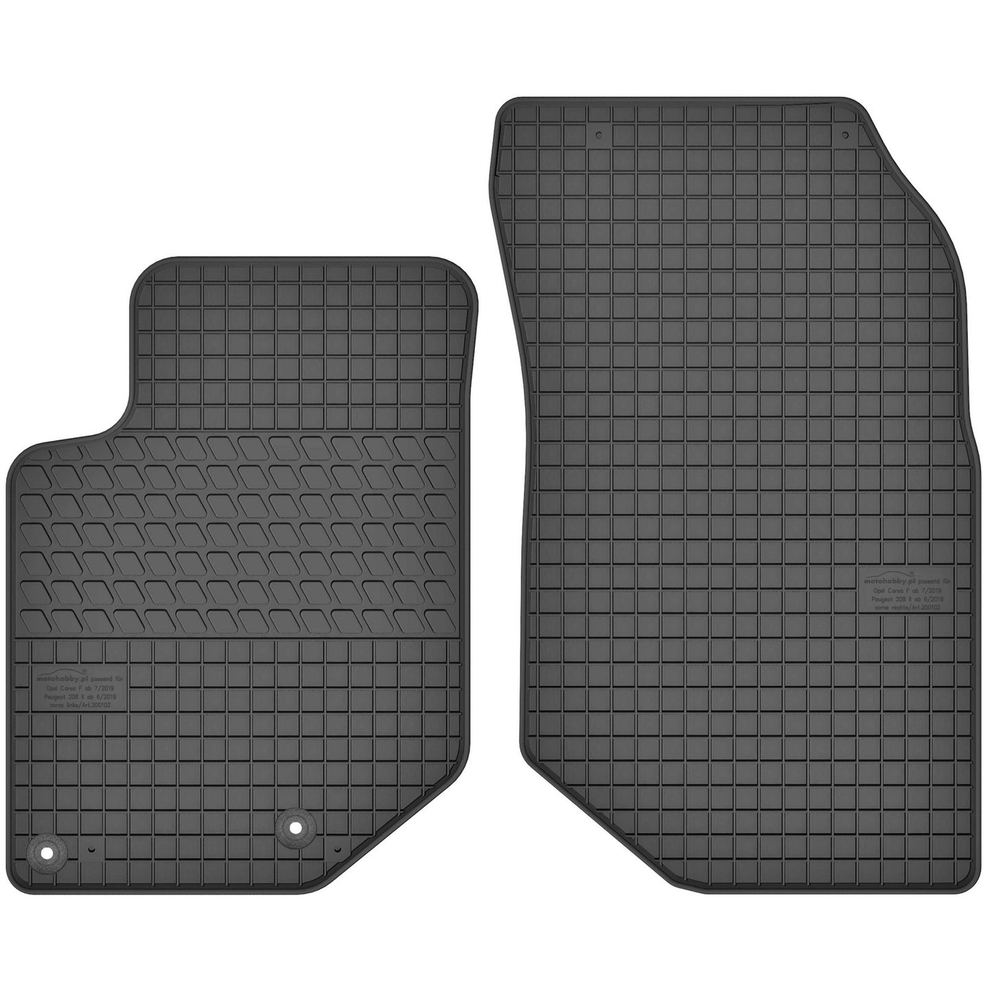 Motohobby Passform Gummi Fußmatten Set für Fiat 600 2023 - 2025