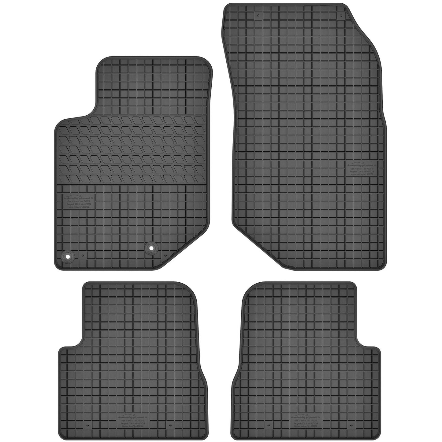 Motohobby Passform Gummi Fußmatten Set für Peugeot 2008 2019 - 2025