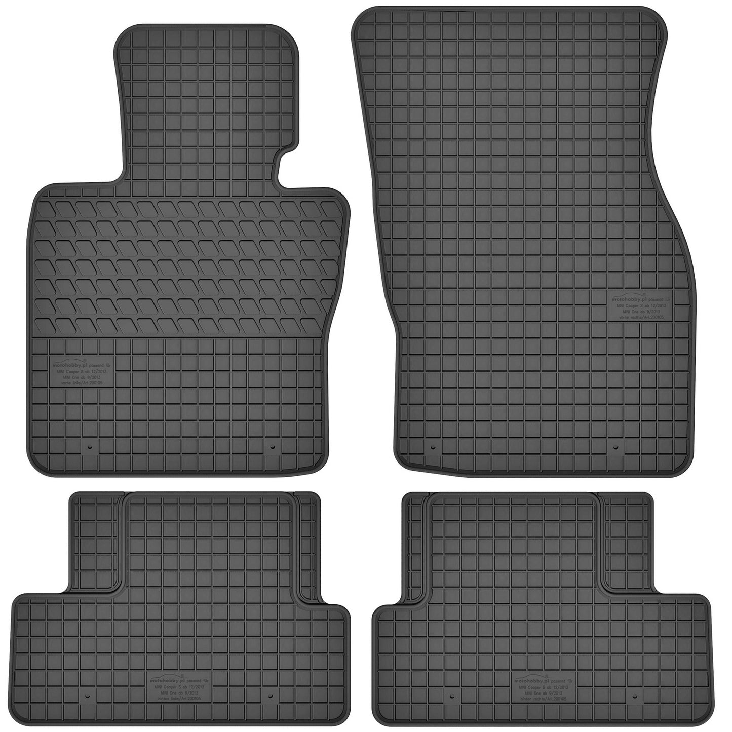 Motohobby Passform Gummi Fußmatten Set für Mini Cooper F55 F56 2013 - 2023