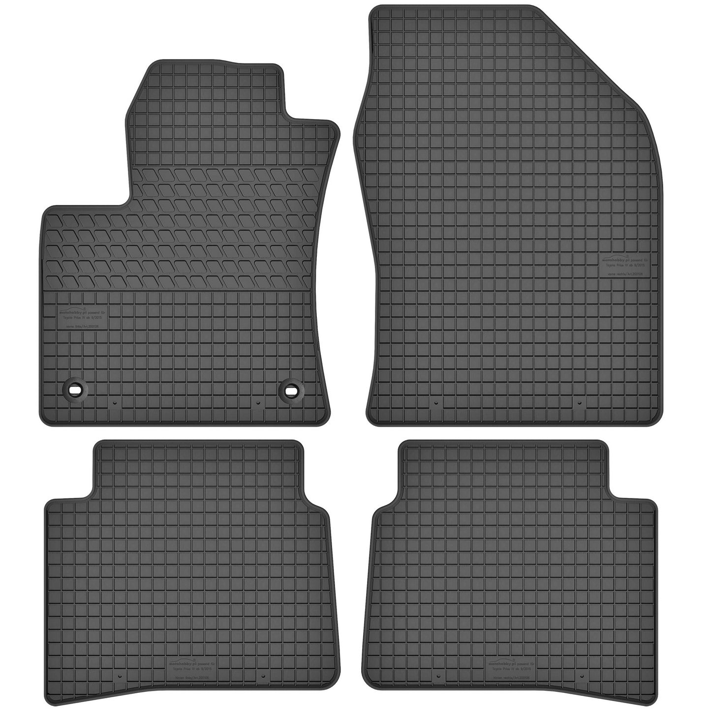 Motohobby Passform Gummi Fußmatten Set für Toyota Prius 2015 - 2022