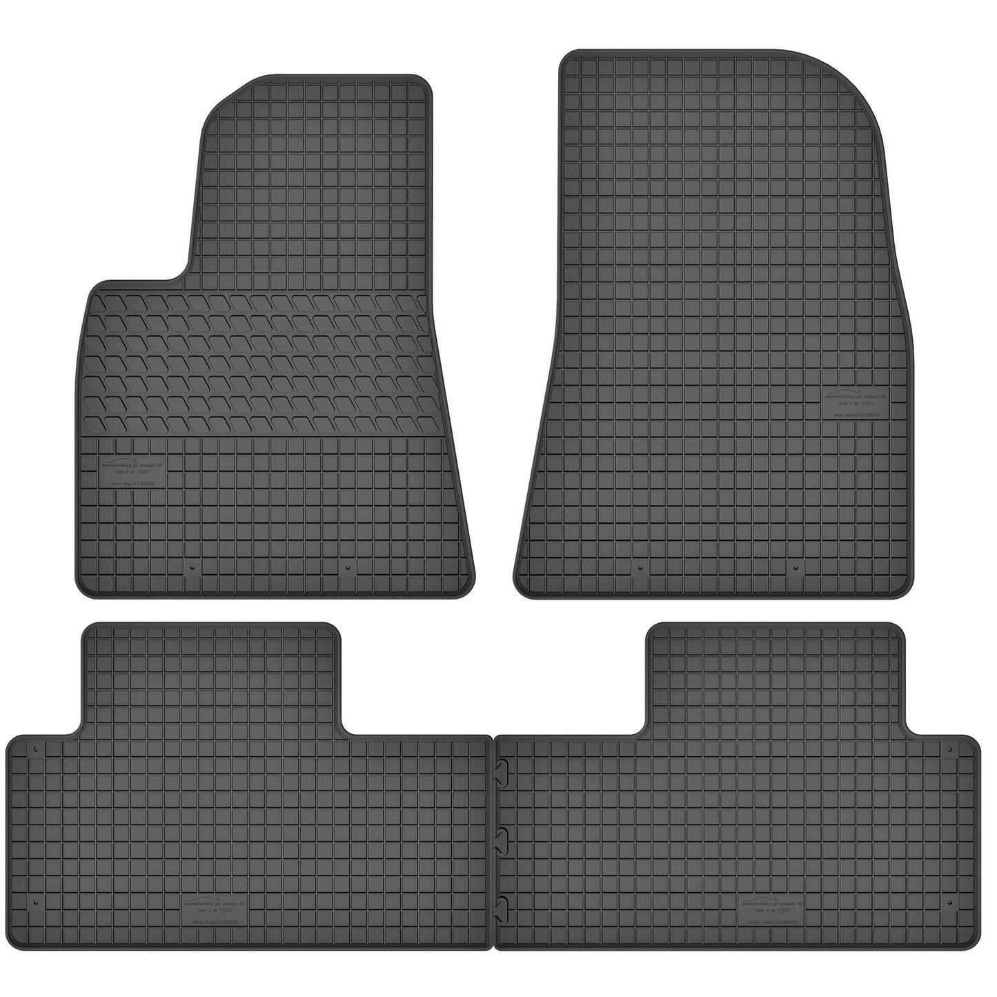 Motohobby Passform Gummi Fußmatten Set für Tesla Model 3 2017 - 2025