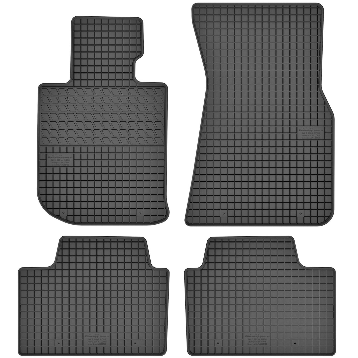 Motohobby Passform Gummi Fußmatten Set für BMW 3er 2019 - 2025