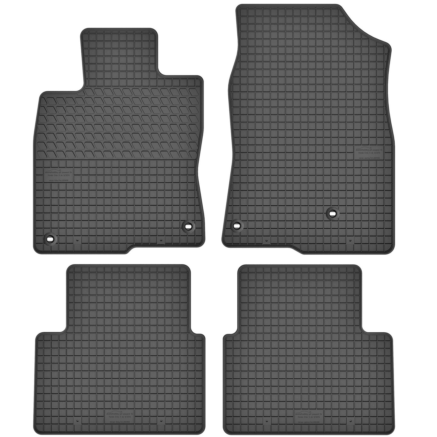Motohobby Passform Gummi Fußmatten Set für Honda Civic 10 2015 - 2021