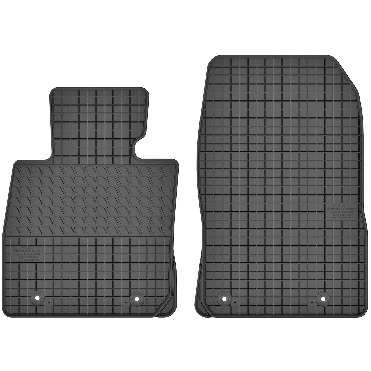 Motohobby Passform Gummi Fußmatten Set für Mazda 2 2014 - 2025