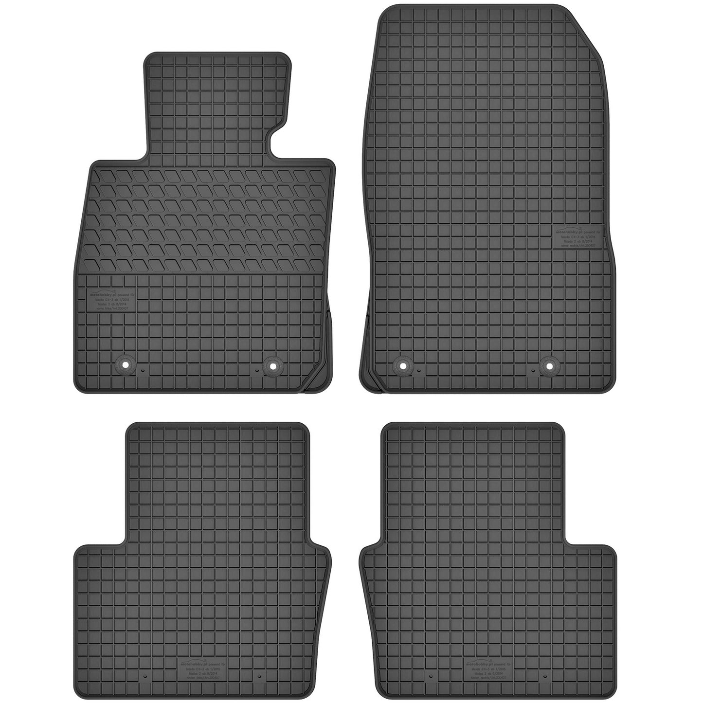 Motohobby Passform Gummi Fußmatten Set für Mazda 2 2014 - 2025