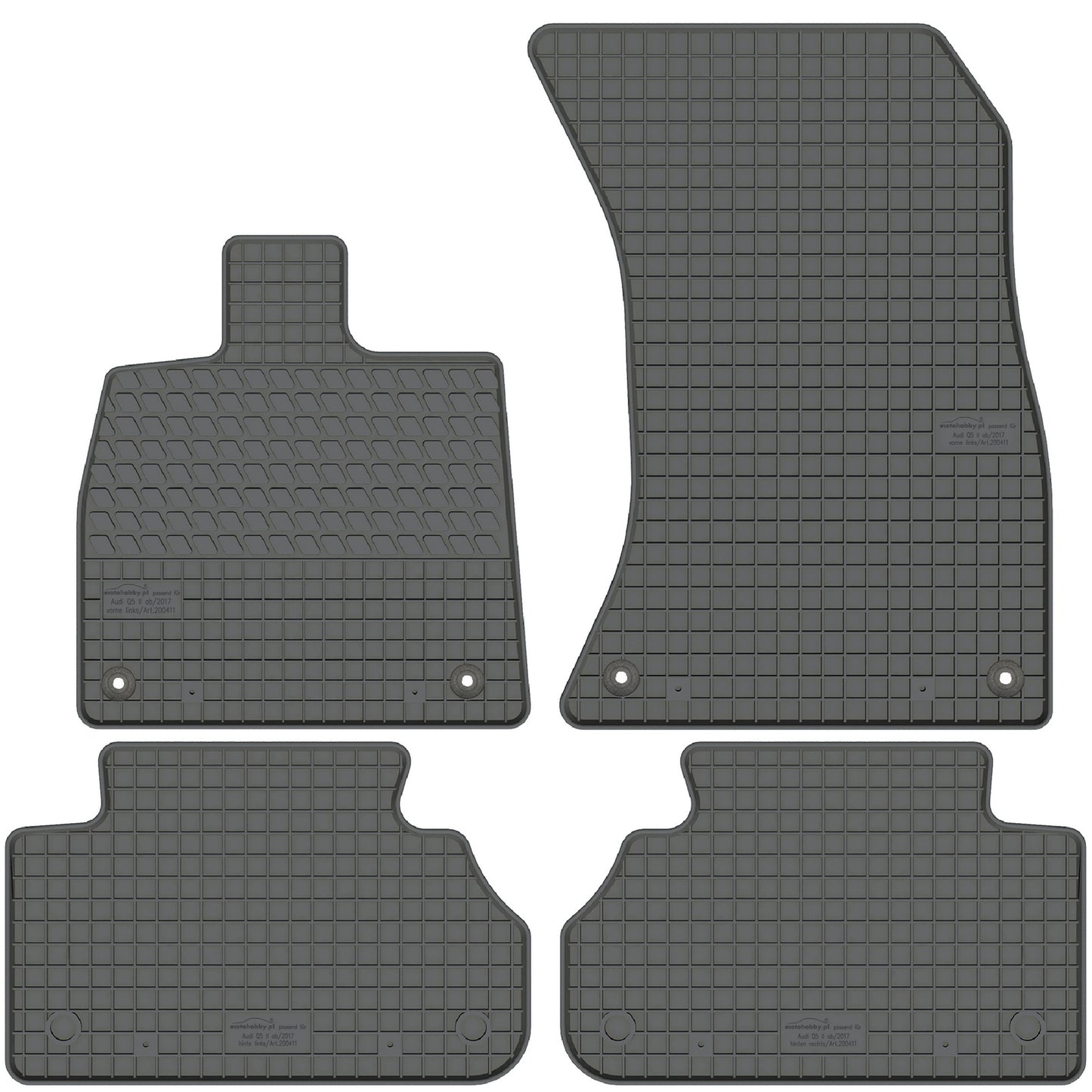 Motohobby Passform Gummi Fußmatten Set für Audi Q5 B9 2017 - 2025