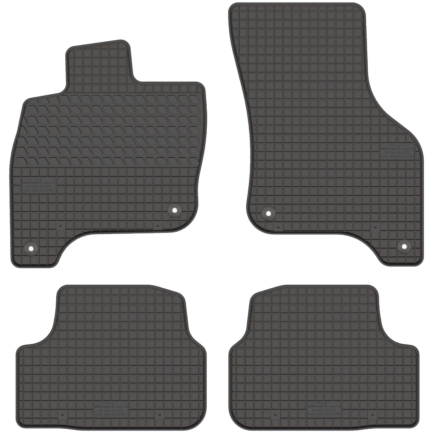 Motohobby Passform Gummi Fußmatten Set für Volkswagen e-Golf 2014 - 2019