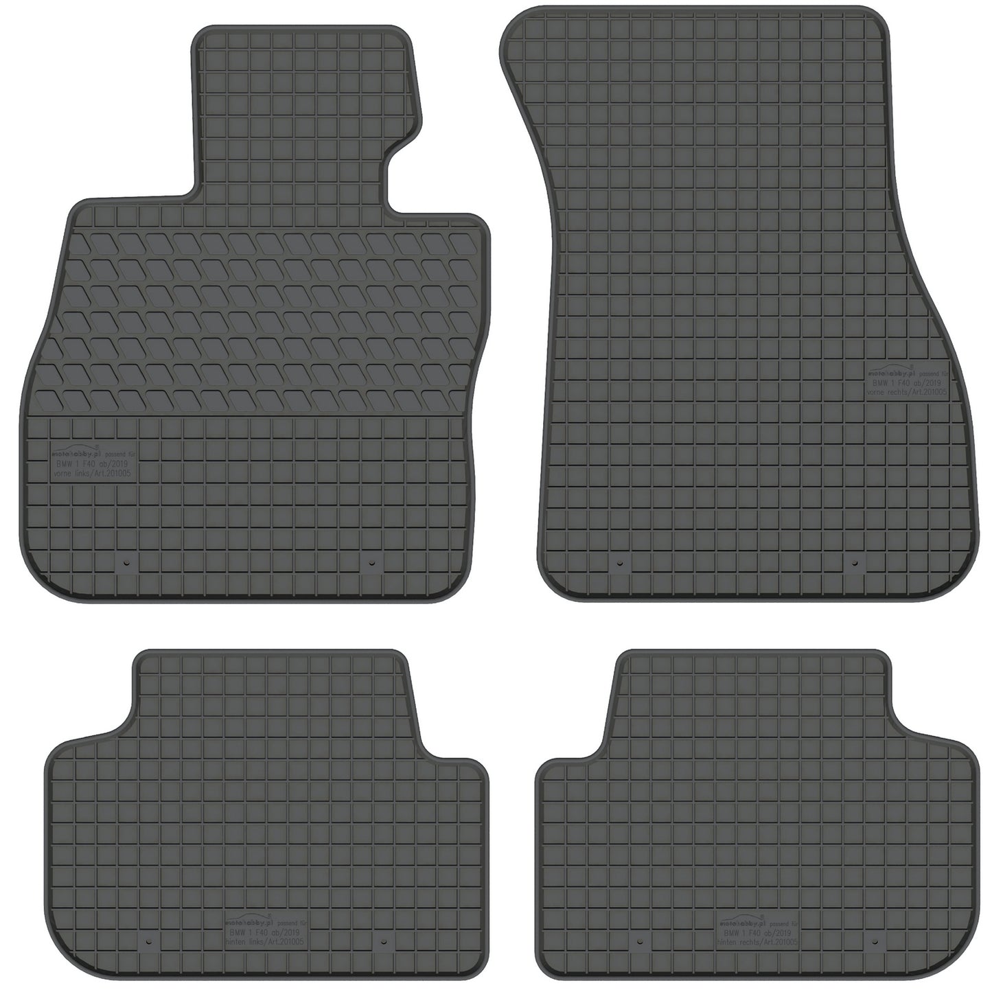 Motohobby Passform Gummi Fußmatten Set für BMW 1er F40 2019 - 2025
