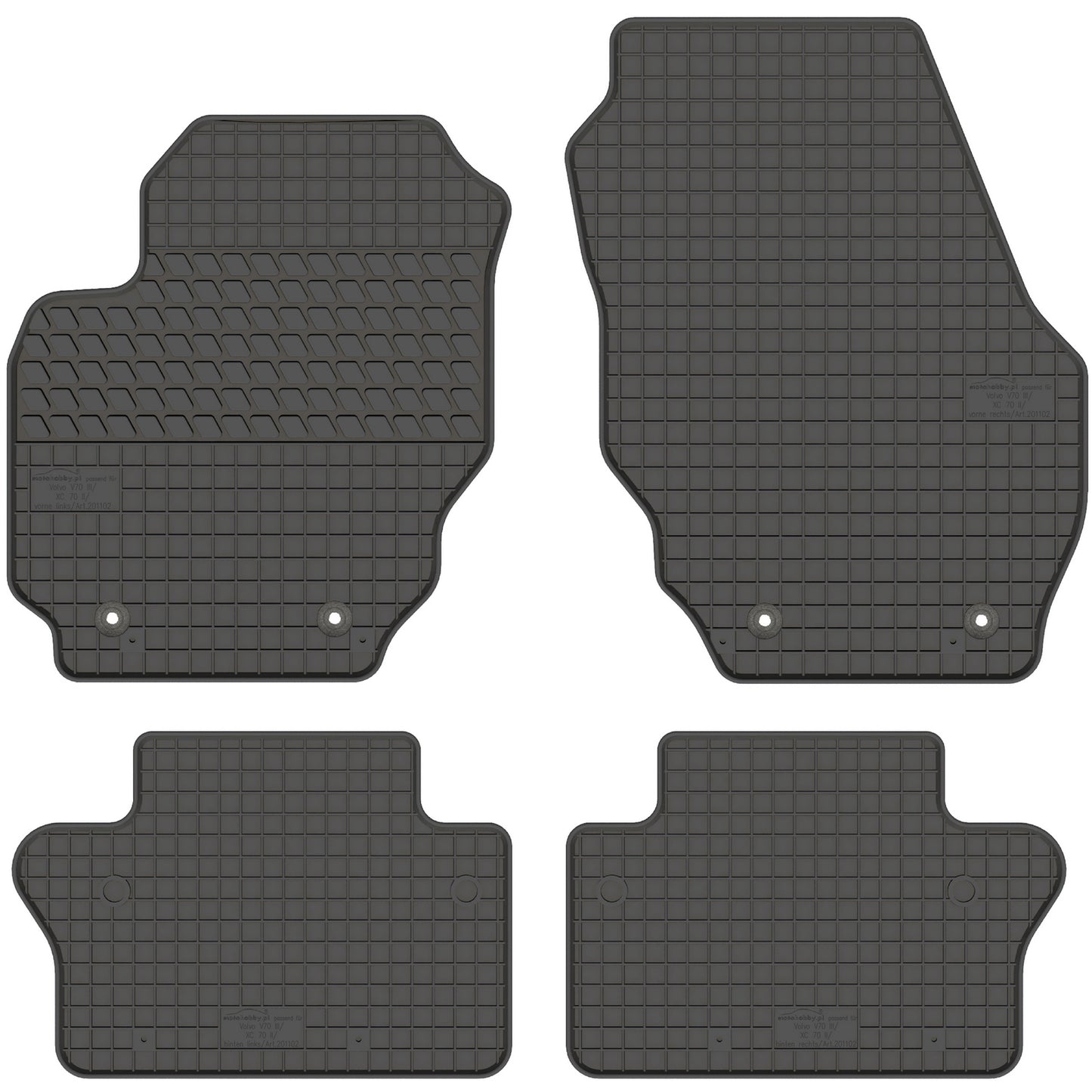 Motohobby Passform Gummi Fußmatten Set für Volvo V70 2007 - 2016