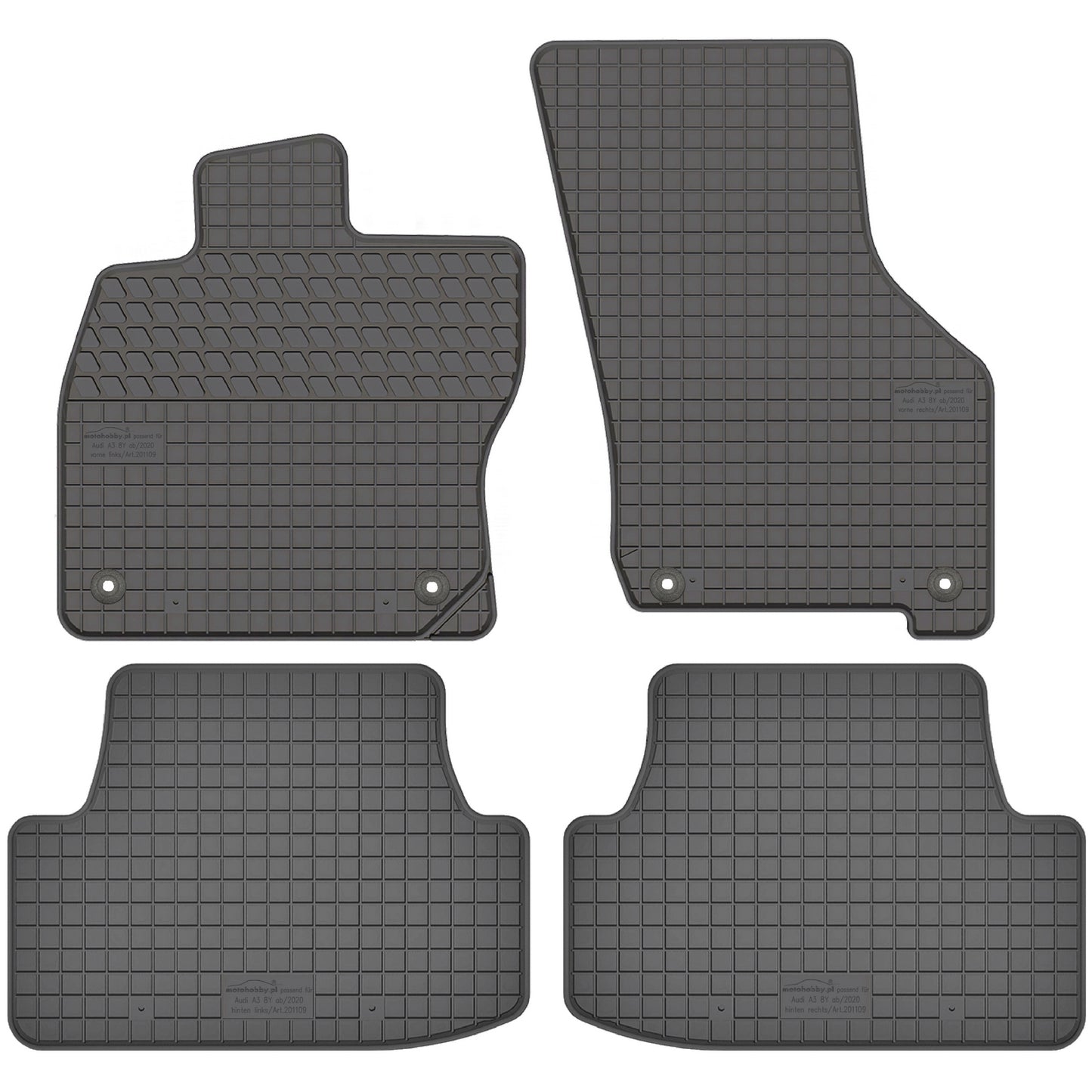 Motohobby Passform Gummi Fußmatten Set für Audi A3 8Y 2020 - 2025