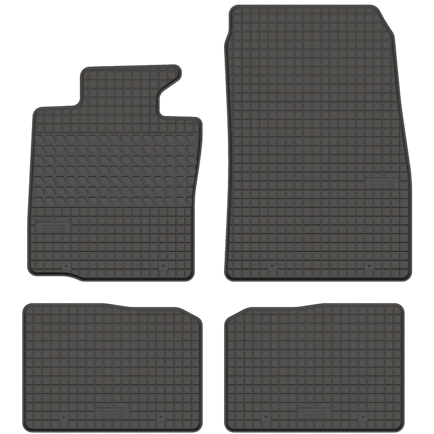 Motohobby Passform Gummi Fußmatten Set für Mini Countryman R60 2010 - 2016