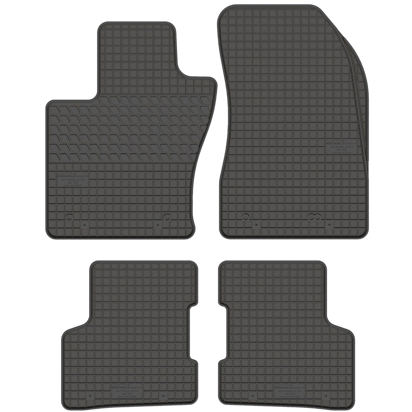 Motohobby Passform Gummi Fußmatten Set für Fiat 500X 2016 - 2025