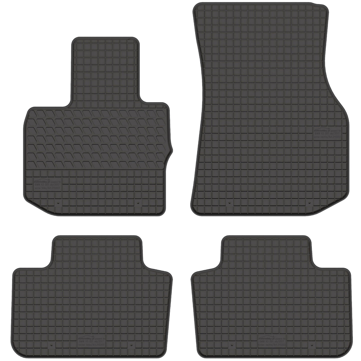 Motohobby Passform Gummi Fußmatten Set für BMW X3 G01 2017 - 2025