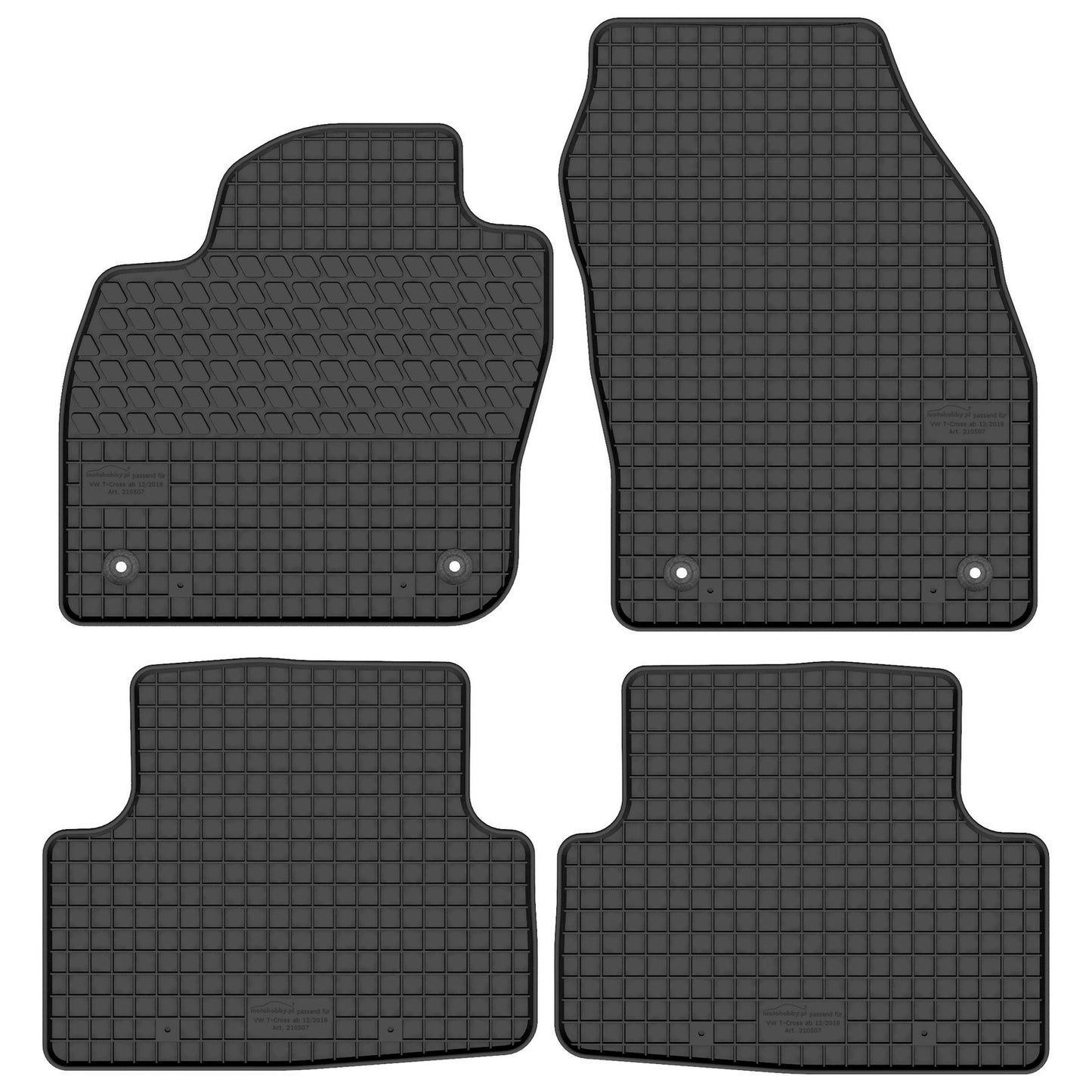 Motohobby Passform Gummi Fußmatten Set für Volkswagen T-Cross 2018 - 2025