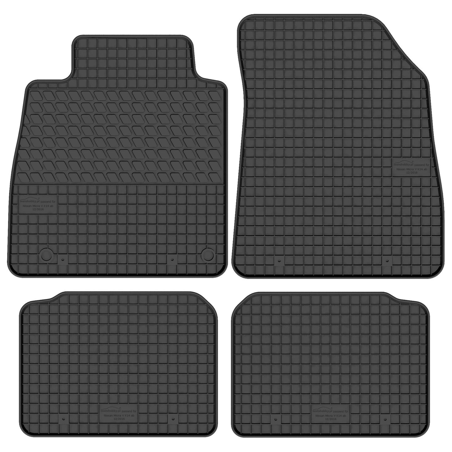 Motohobby Passform Gummi Fußmatten Set für Nissan Micra K14 2016 - 2022